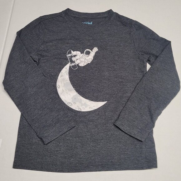 Cat & Jack Boy’s Long sleeve shirt size Small (6/7) color dark gray/white - Picture 1 of 5